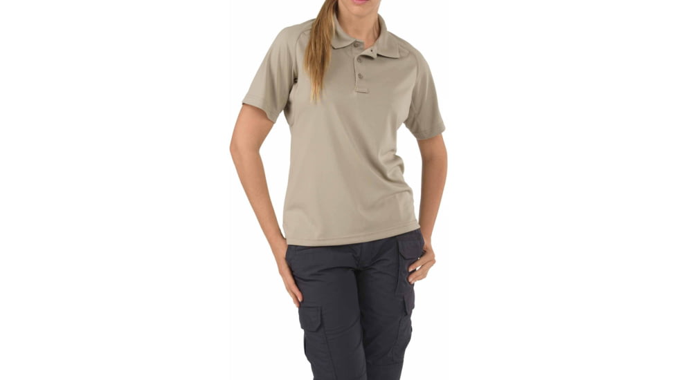 5.11 Tactical Performance Short Sleeve Polo - Womens, Silver Tan, XS, 61165-160-XS