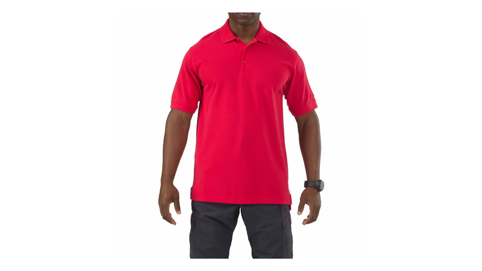 5.11 Tactical Professional Short Sleeve Polo - Men's, 2XL, Tall, Range Red, 41060T-477-XXL