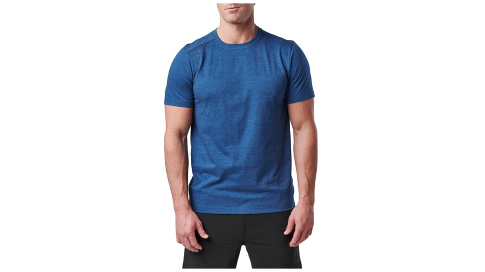 5.11 Tactical PT-R Charge Short Sleeve Top 2.0 - Men's, Ensign Blue Heather, Small, 82128-790-S