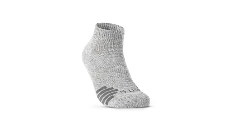 5.11 Tactical 3-Pack PT-R Plus Ankle Socks - Men's, Heather Gray, Large, 10048-016-L