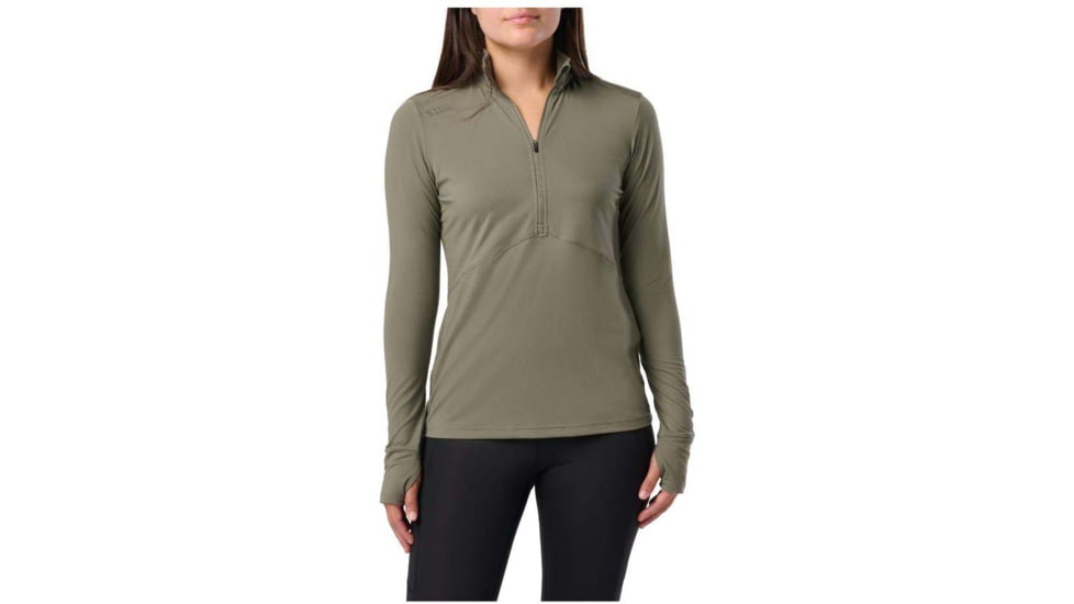 5.11 Tactical PT-R Wm Catalyst 1/2 Zip - Womens, Large, Uniform White, 66021-831-L