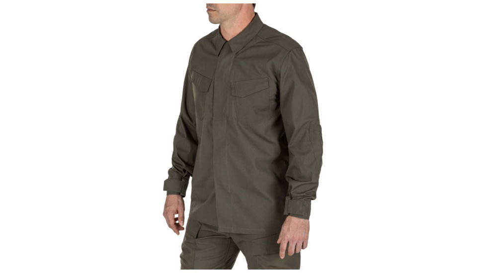 5.11 Tactical Quantum TDU FD Long Sleeve Shirt - Mens, Ranger Green, Large, 72524-186-L-R