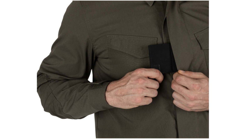 5.11 Tactical Quantum TDU FD Long Sleeve Shirt - Mens, Ranger Green, Large, 72524-186-L-R