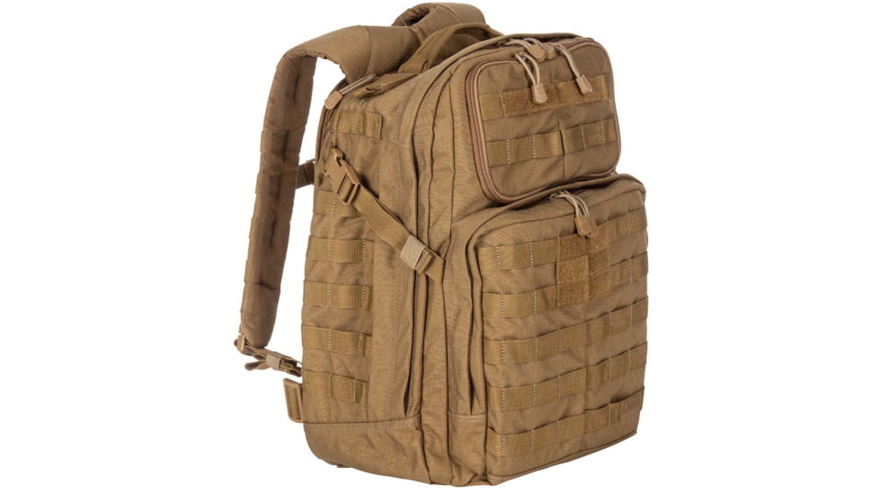 5.11 Tactical Rush 24 Backpack 37L w/ Fleece-Lined Pockets, Flat Dark Earth, 58601-131-1 SZ