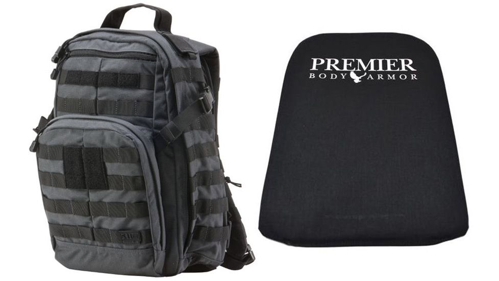 5.11 Tactical Rush12 Backpack in Double Tap with Premier Body Armor Ballistic Panel