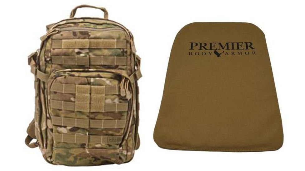 5.11 Tactical Rush12 Backpack in MultiCam with Premier Body Armor Ballistic Panel