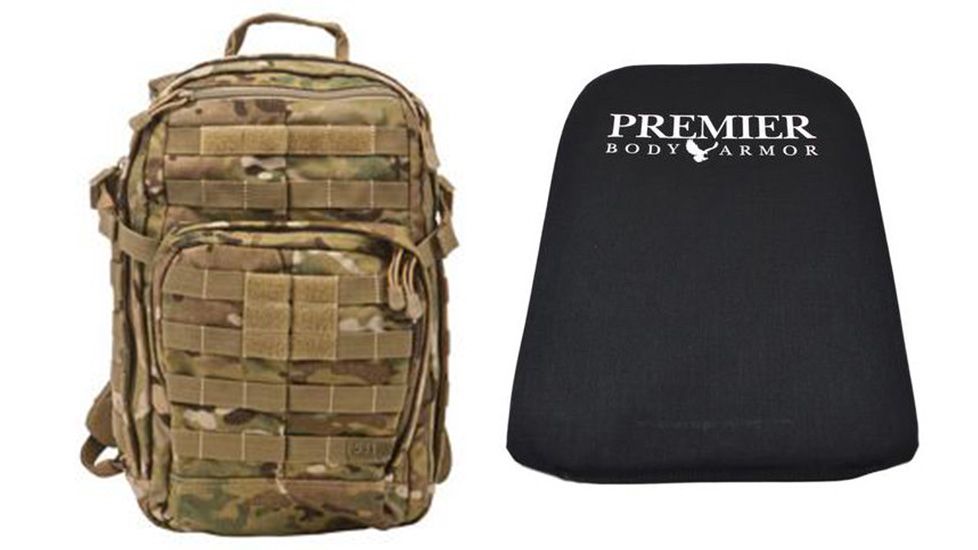 5.11 Tactical Rush12 Backpack in MultiCam with Premier Body Armor Ballistic Panel