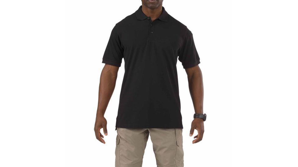 5.11 Tactical Short Sleeve Utility Polo Shirt - Men's, Black, L, 41180-019-L