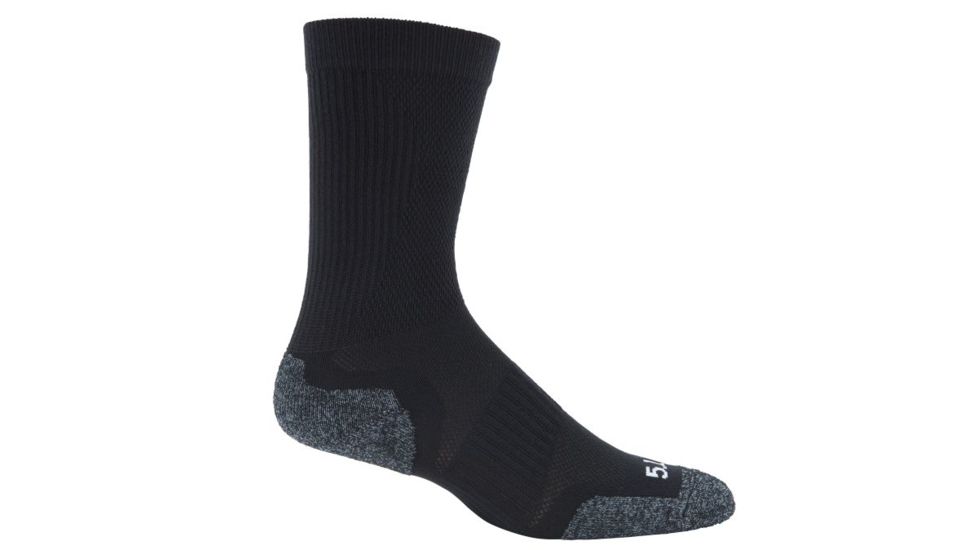 5.11 Tactical Slip Stream Crew Sock - Men's, Black, L, 10033-019-L