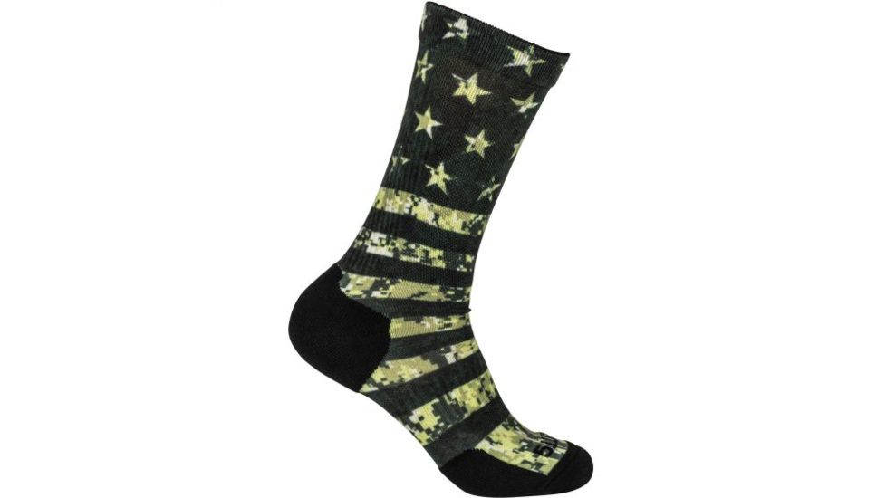 5.11 Tactical Sock &amp; Awe Crew American Flag - Men's, Multi, Small, 10041AM-999-S