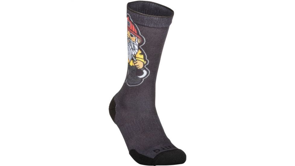5.11 Tactical Sock &amp; Awe Crew Fire Gnome - Mens, Black, Large 10041AG-019-L