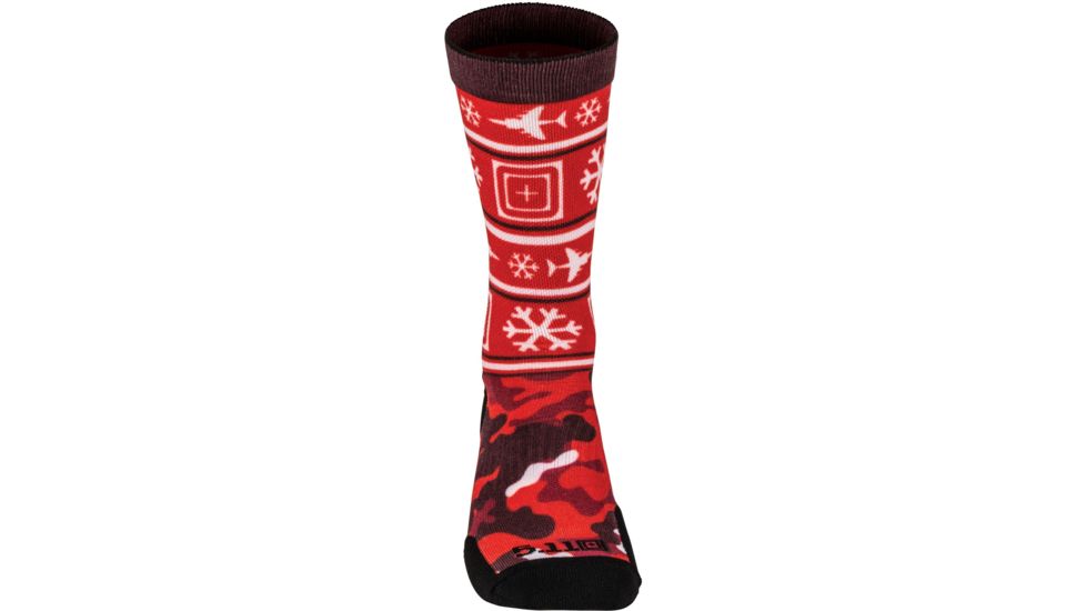 5.11 Tactical Sock &amp; Awe Crew Holiday Edition - Mens, Multi Color, Small, 10041AJ-999-S