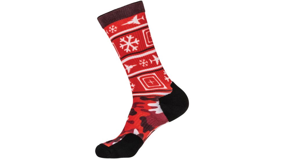 5.11 Tactical Sock &amp; Awe Crew Holiday Edition - Mens, Multi Color, Small, 10041AJ-999-S