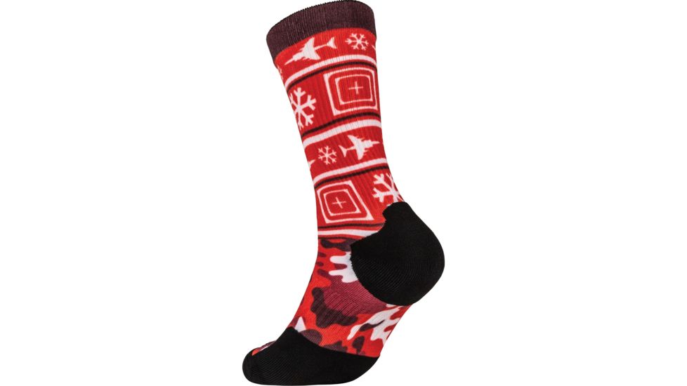 5.11 Tactical Sock &amp; Awe Crew Holiday Edition - Mens, Multi Color, Small, 10041AJ-999-S