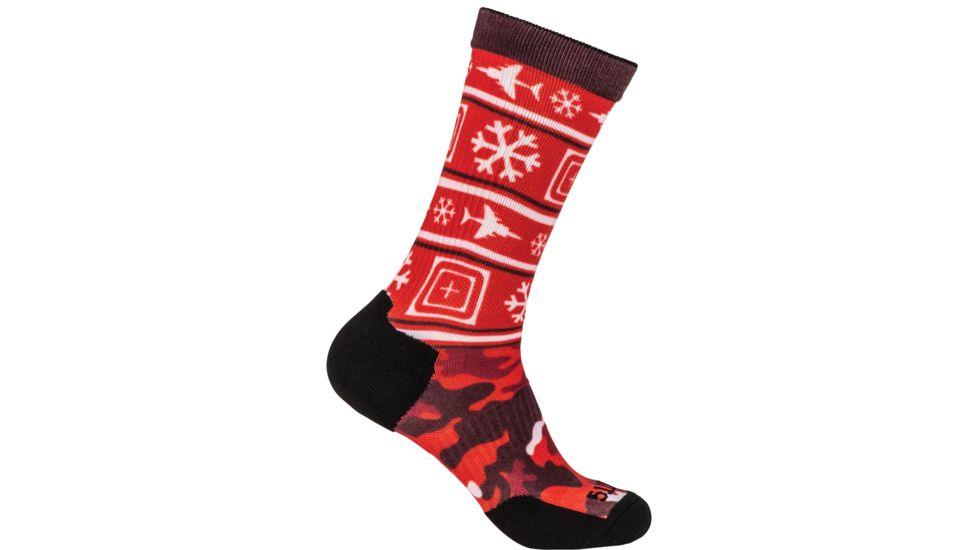 5.11 Tactical Sock &amp; Awe Crew Holiday Edition - Mens, Multi Color, Large, 10041AJ-999-L