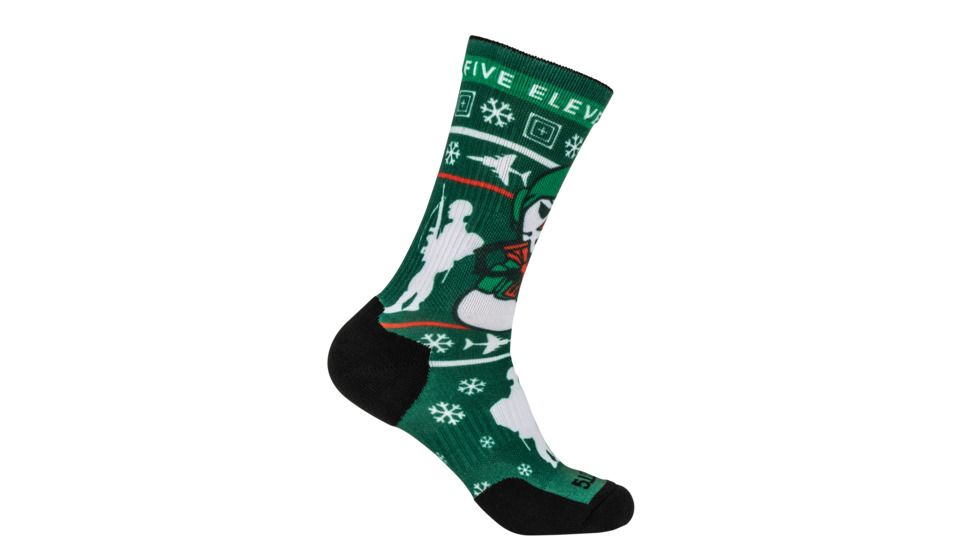 5.11 Tactical Sock &amp; Awe Crew Holiday Edition - Mens, Multi, Small, 10041AI-999-S