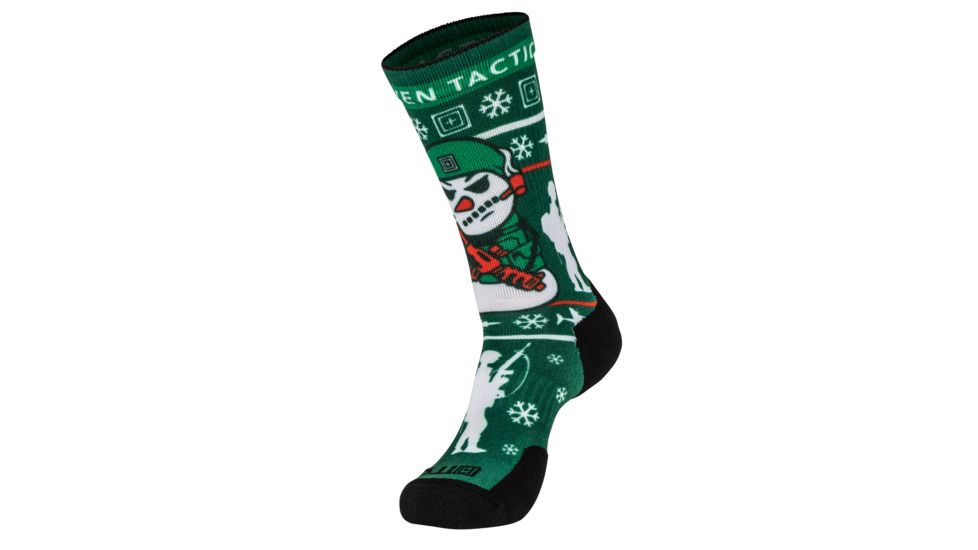 5.11 Tactical Sock &amp; Awe Crew Holiday Edition - Mens, Multi, Small, 10041AI-999-S