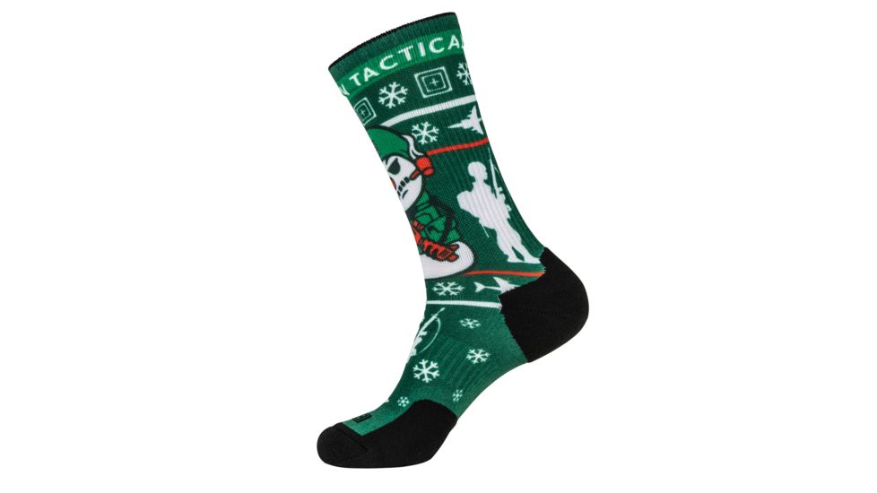 5.11 Tactical Sock &amp; Awe Crew Holiday Edition - Mens, Multi, Small, 10041AI-999-S