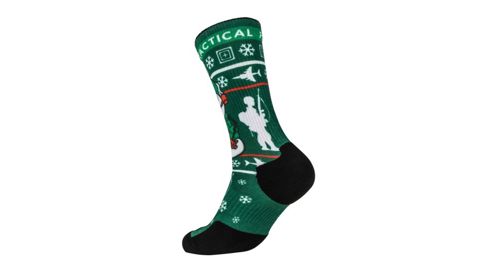 5.11 Tactical Sock &amp; Awe Crew Holiday Edition - Mens, Multi, Small, 10041AI-999-S