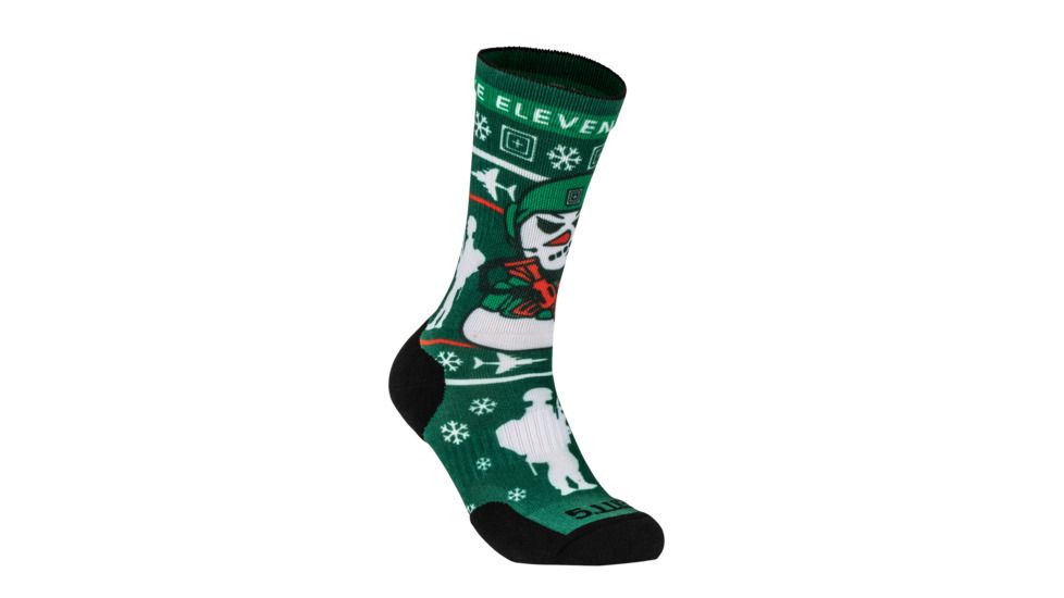 5.11 Tactical Sock &amp; Awe Crew Holiday Edition - Mens, Multi, Small, 10041AI-999-S