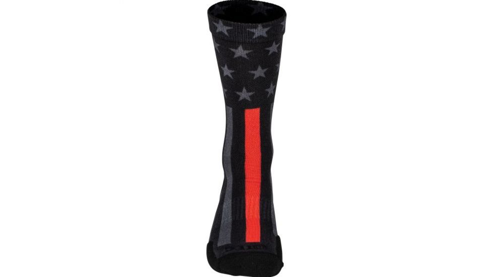 5.11 Tactical Sock &amp; Awe Crew Thin Red Line - Mens, Multi, Large 10041AP-999-L