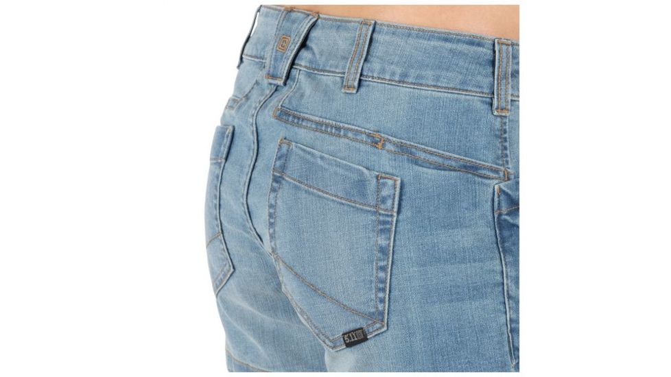 5.11 Tactical Sofia Denim 3in Short - Womens, Light Wash Indigo, 0 63309-646-0