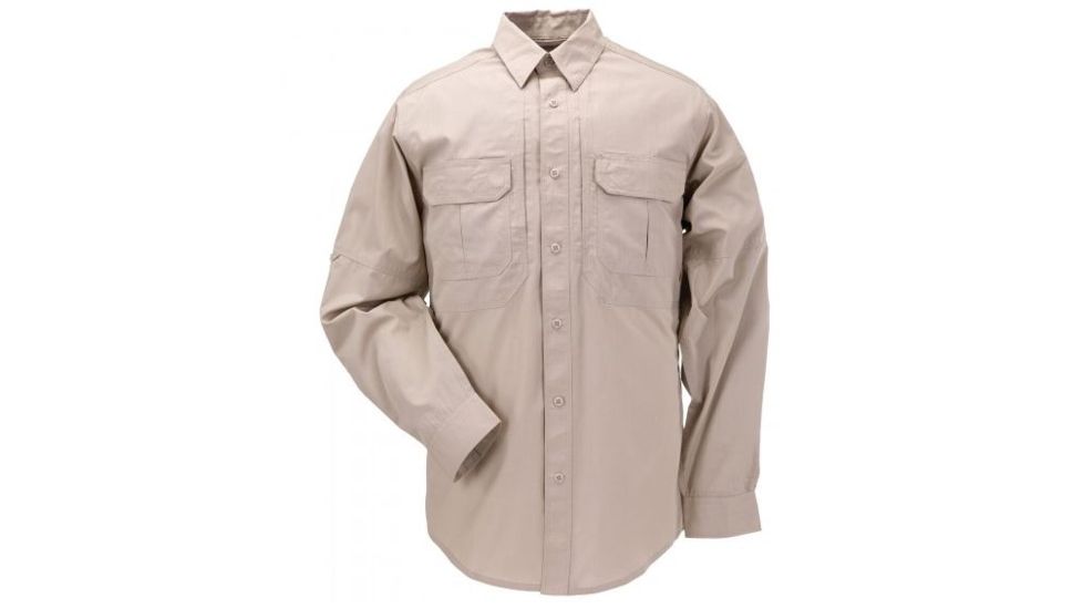 5.11 Tactical Taclite TDU Long Sleeve Shirt - Men's, TDU Khaki, Extra Small, Regular, 72175-162-XS