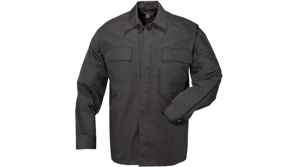 5.11 Tactical Ripstop TDU L/S Shirt - Mens, Black, LR, 72002-019-L-R
