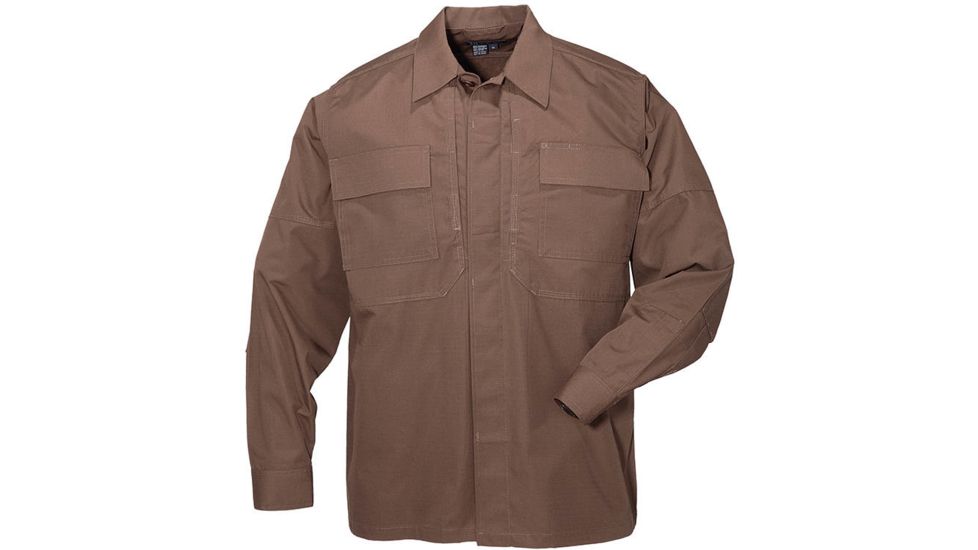 5.11 Tactical TDU Shirt Long Sleeve - Ripstop 72002, Brown