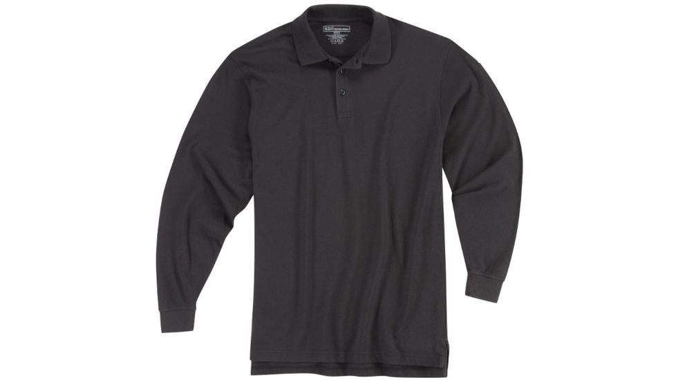 5.11 Tactical Utility L/S Polo - Mens, Black, 2XL, 72057-019-2XL