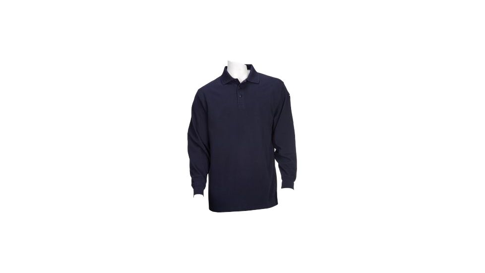 5.11 Tactical Utility L/S Polo - Mens, Dark Navy, S, 72057-724-S