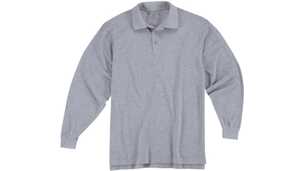 5.11 Tactical Utility L/S Polo - Mens, Heather Grey, 3XL, 72057-016-3XL