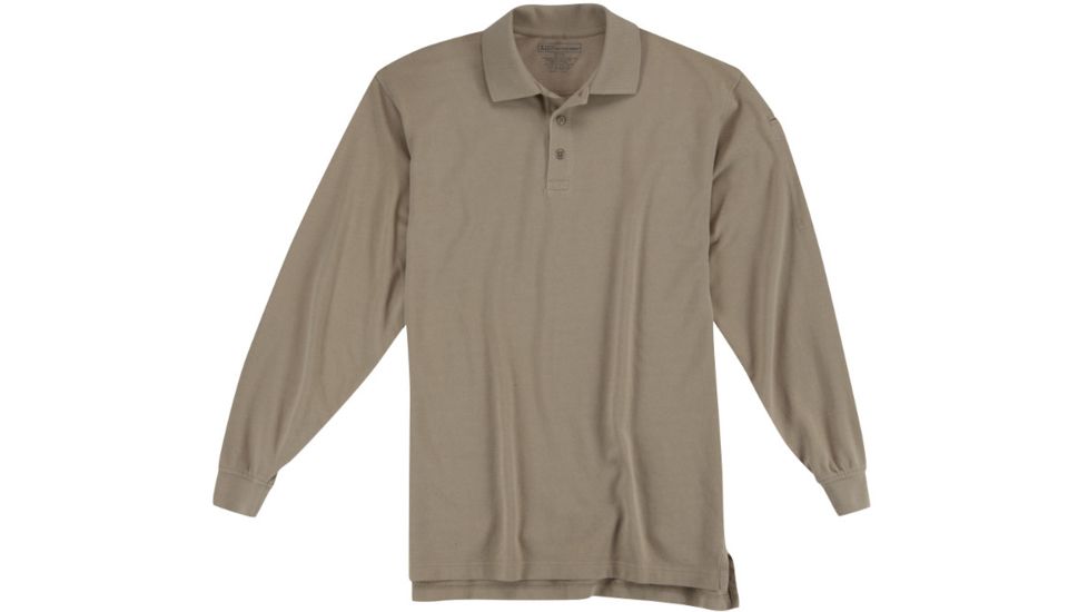 5.11 Tactical Utility L/S Polo - Mens, Silver Tan, XS, 72057-160-XS