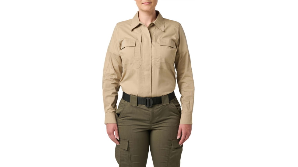 5.11 Tactical Flex-Tac TDU Ripstop Long Sleeve Shirt - Womens, TDU Khaki, Extra Large, 62081-162-XL
