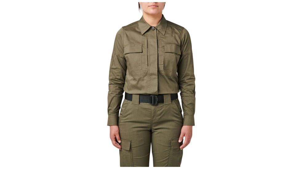 5.11 Tactical Flex-Tac TDU Ripstop Long Sleeve Shirt - Womens, Ranger Green, Small, 62081-186-S