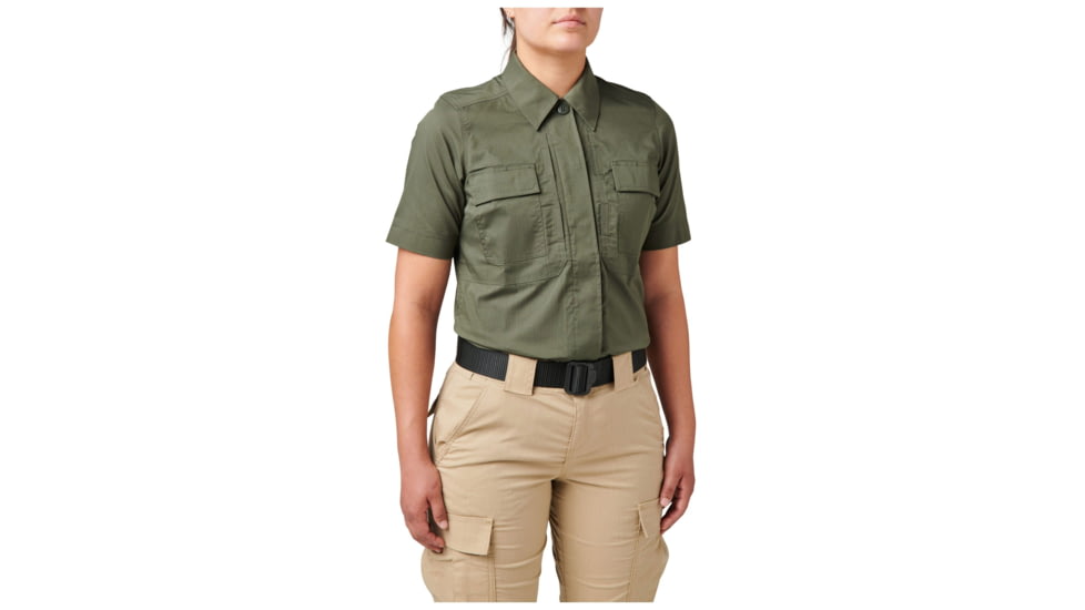5.11 Tactical Flex-Tac TDU Ripstop Short Sleeve Shirt - Women's, TDU Green, Extra Large, 61041-190-XL