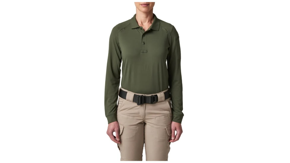 5.11 Tactical Wm Helios L/s Polo, Tdu Green - 32013-190-2X
