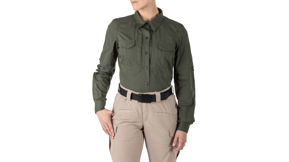5.11 Tactical Stryke L/S Shirt - Womens, TDU Green, M, 62404-190-M