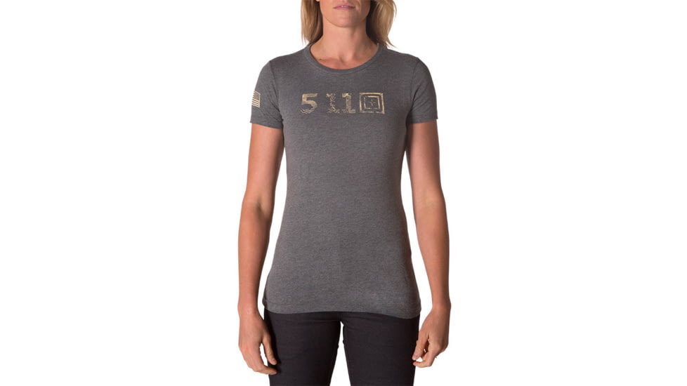 5.11 Tactical Legacy Topo Fill T-Shirt - Womens, Gray Heather, Extra Small, 31014AAMF-097-XS