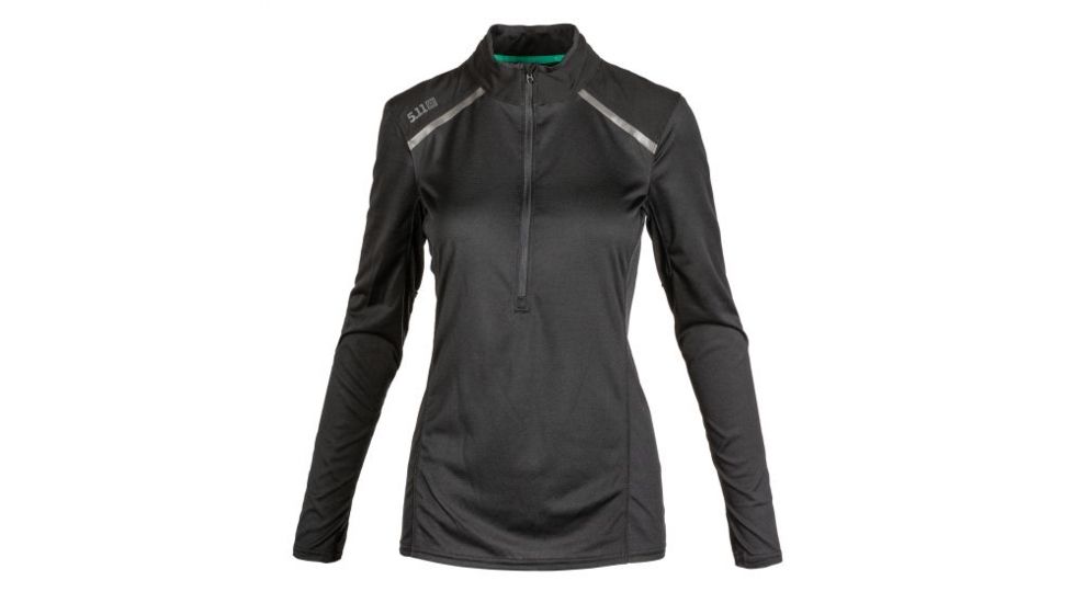 5.11 Tactical Womens 5.11 Recon Valerie Half-zip Shirt, Black - 66003-019-M