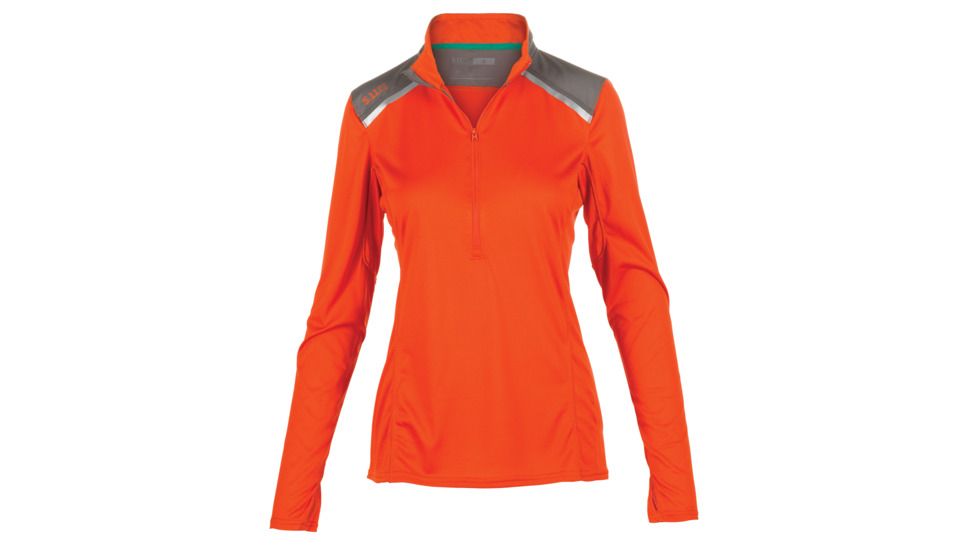 5.11 Tactical Womens 5.11 Recon Valerie Half-zip Shirt, Poppy - 66003-552-L