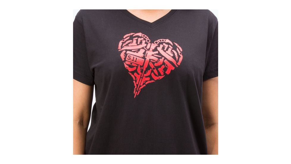 5.11 Tactical Womens Heart Of Steel Logo T-shirt, Black - 31004AN019L