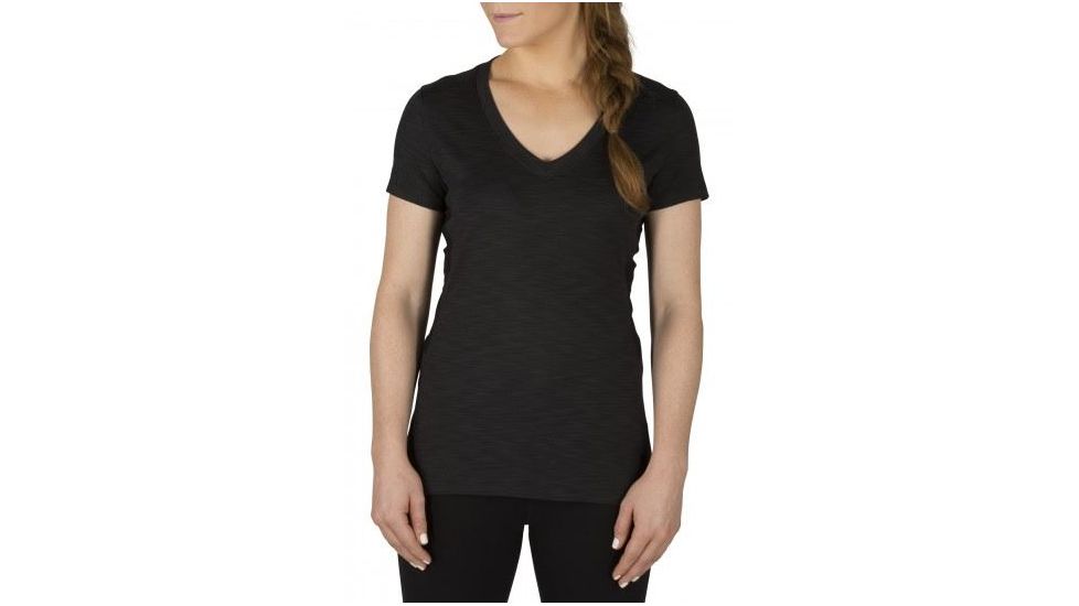 5.11 Tactical Women's Zig Zag V-Neck Shirt, Black, XS 61306-019-XS