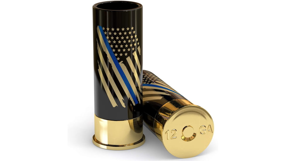 Old Southern Brass 12 Gauge Shot Glasses Set of 4 - Thin Blue Line Police Flag 98465113, OSB-12GSG-TBL