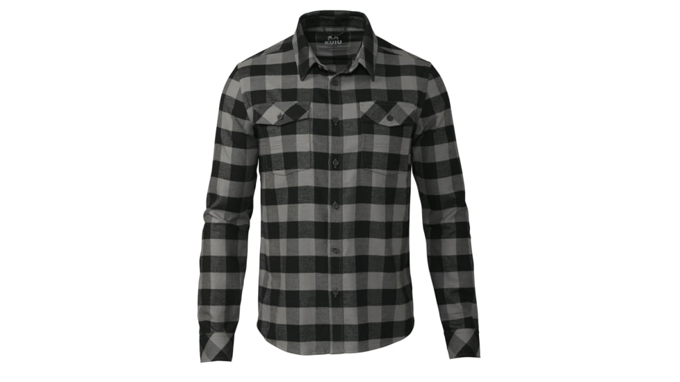 KUIU Field Flannel Shirt - Men's, Gunmetal Buffalo Check, 3XL, Cotton, Adult, Male, 7462076219550