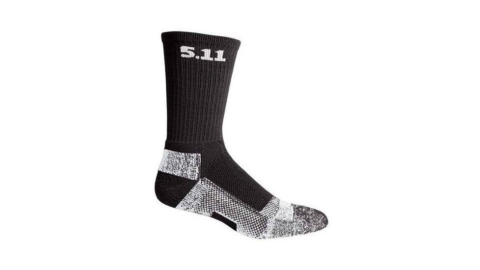 5.11 Tactical Level I 6in Sock - Regular Thickness - Men's, Black, L, 59047-019-L