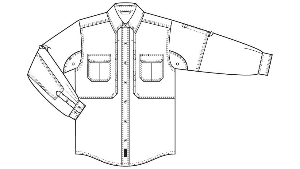 5.11 Black Tactical Shirt Long Sleeve - Nylon 72158 XXL