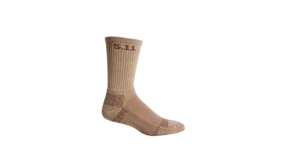 5.11 Tactical Level I 6in Sock - Mens, Coyote, L, 59047-120-L