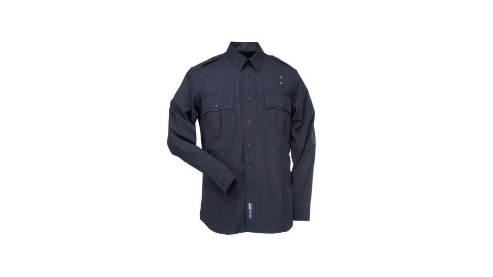 5.11 Tactical Men's B Class Poly-Rayon Shirt, Long Sleeve, Midnight Navy - 2XL, Long