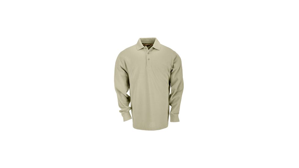 5.11 Tactical Tactical L/S Polo - Mens, Silver Tan, 3XL, 72360-160-3XL